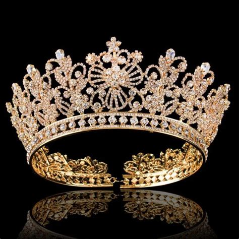 Tiara with rhinestones in GOLD for Women 